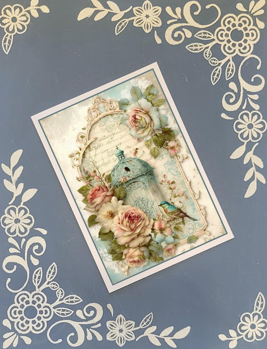 Floral Bird Greeting Card Bundle, 5x7 with Envelopes