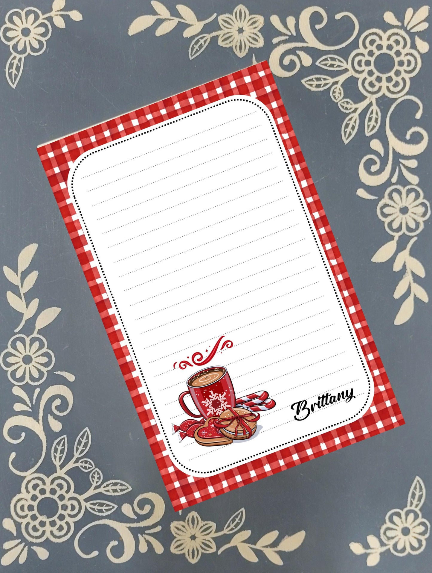 Personalized Hot Cocoa, Hot Chocolate, Christmas, Winter, Holiday, Notepad Stationery