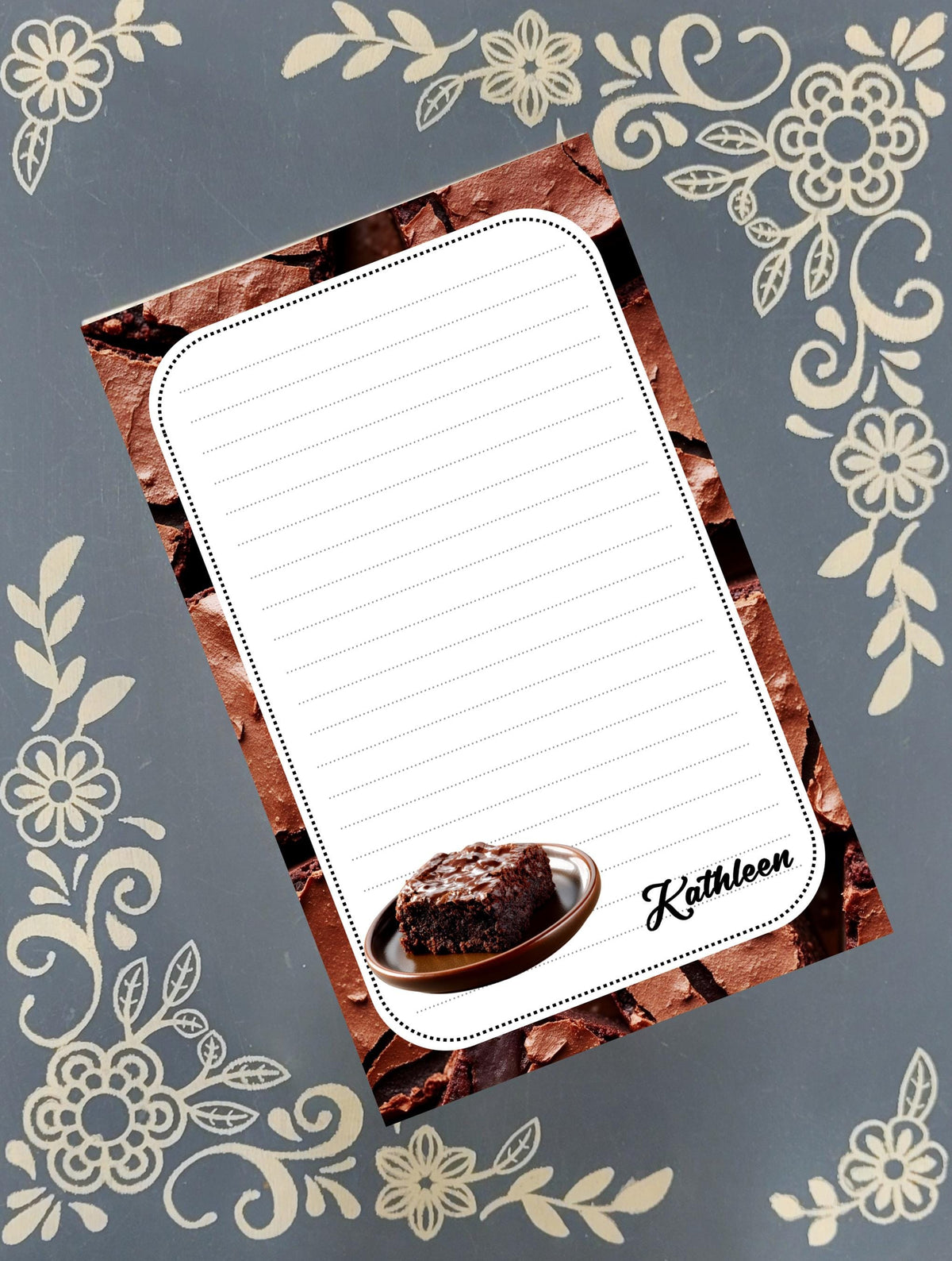Personalized Brownie, Notepad Stationery