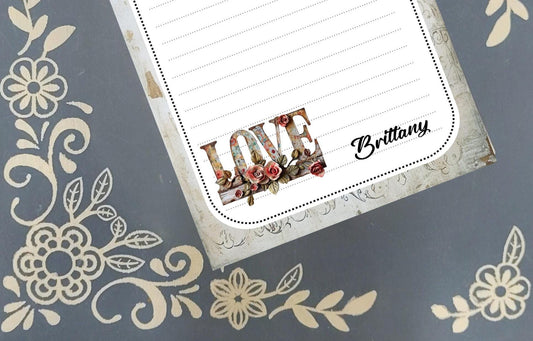 Personalized Love, Valentine's, Notepad Stationery