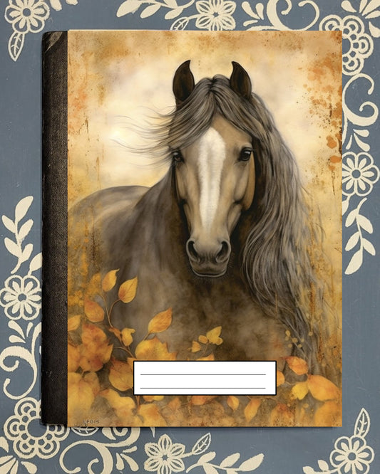 Horse, black, Covered Notebook