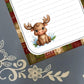 Personalized Moose, Holiday Moose, Christmas, Winter, Red Plaid, Notepad Stationery