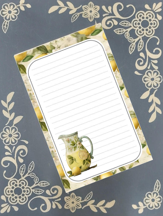 Personalized Lemonade Pitcher, Notepad Stationery