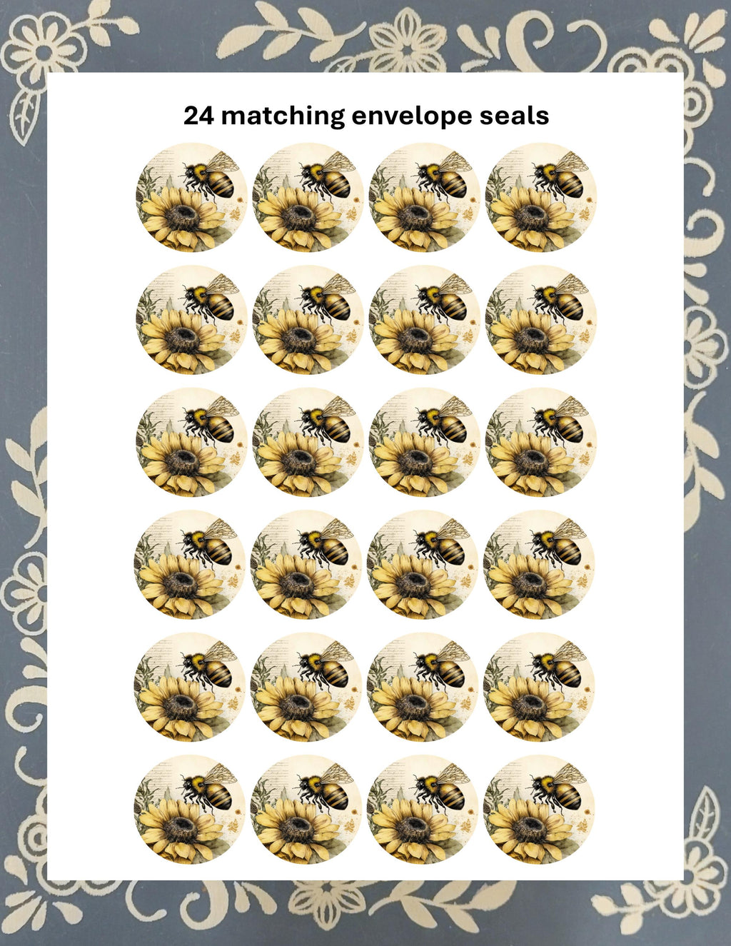 Personalized Bee & Sunflower Stationery Kit | Pen Pal Letter Set