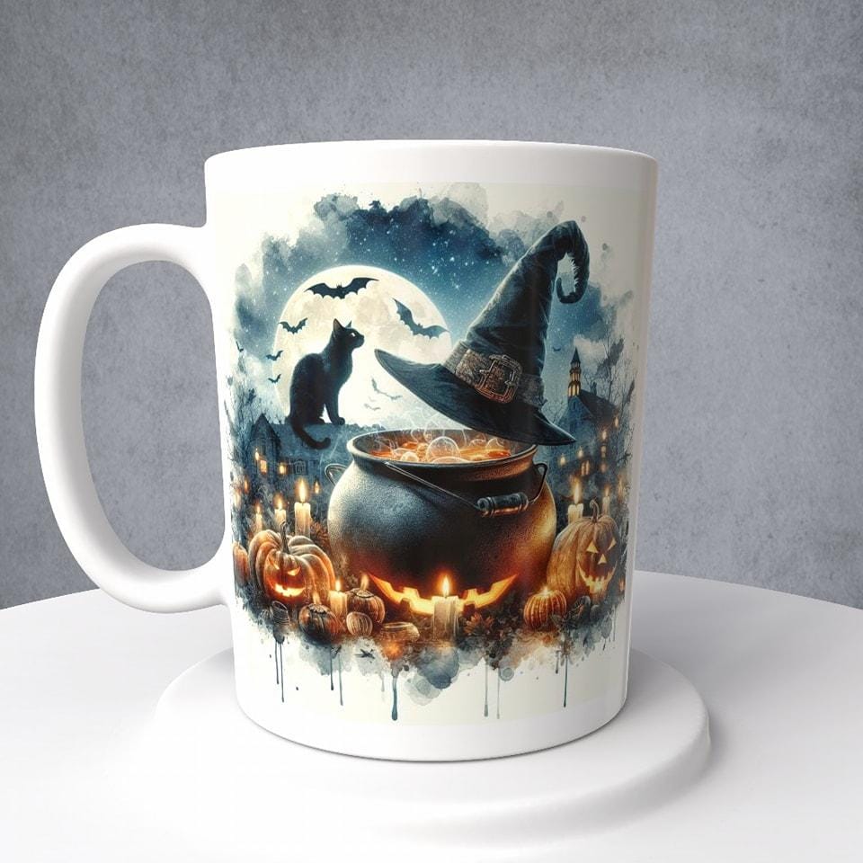 Witches Cauldron with Cat Mug or Tumbler