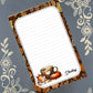 Personalized Squirrel around a Coffee Mug, Autumn Fall, Notepad Stationery