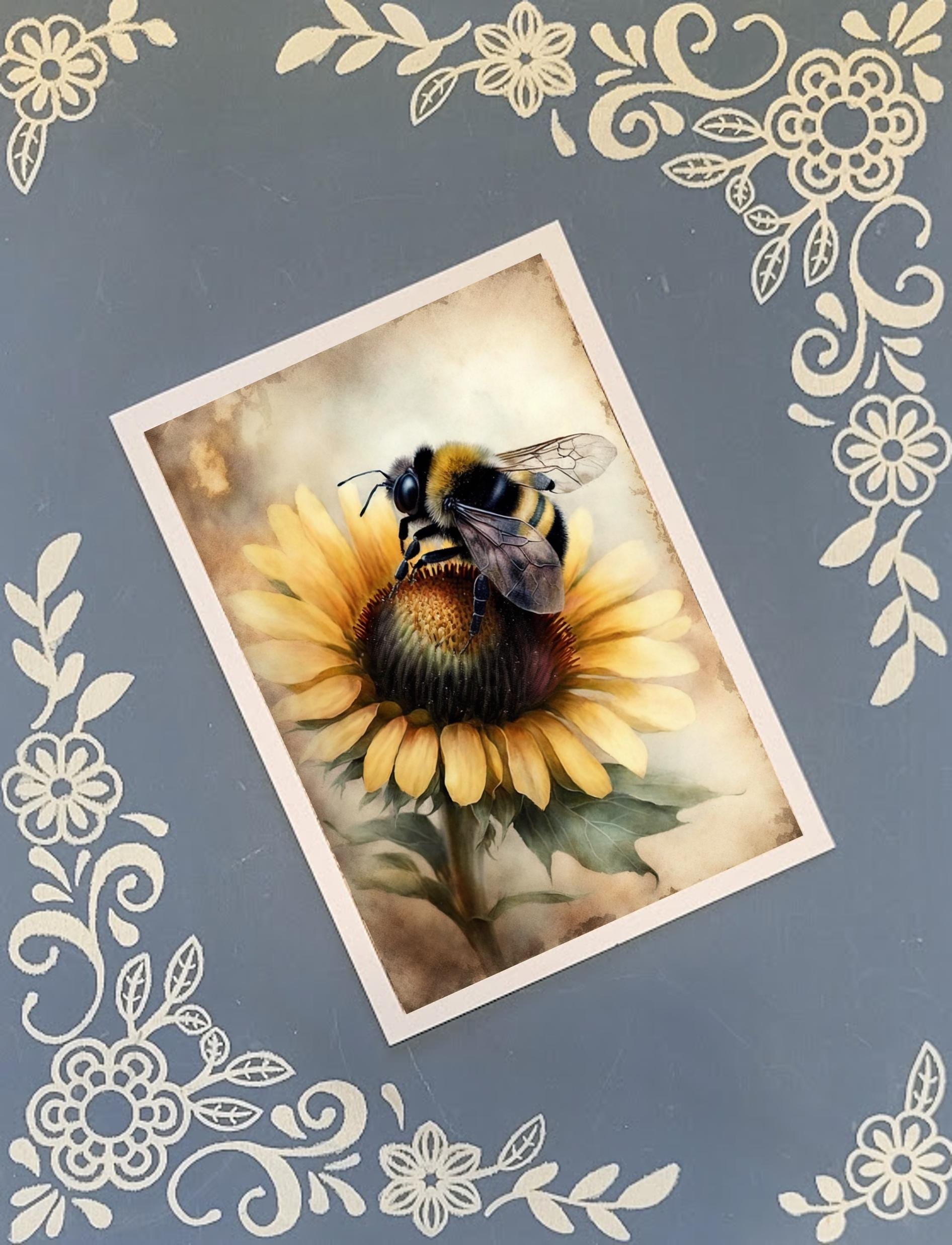 Bee & Sunflower Greeting Card Bundle | 5x7 Cards with Envelopes
