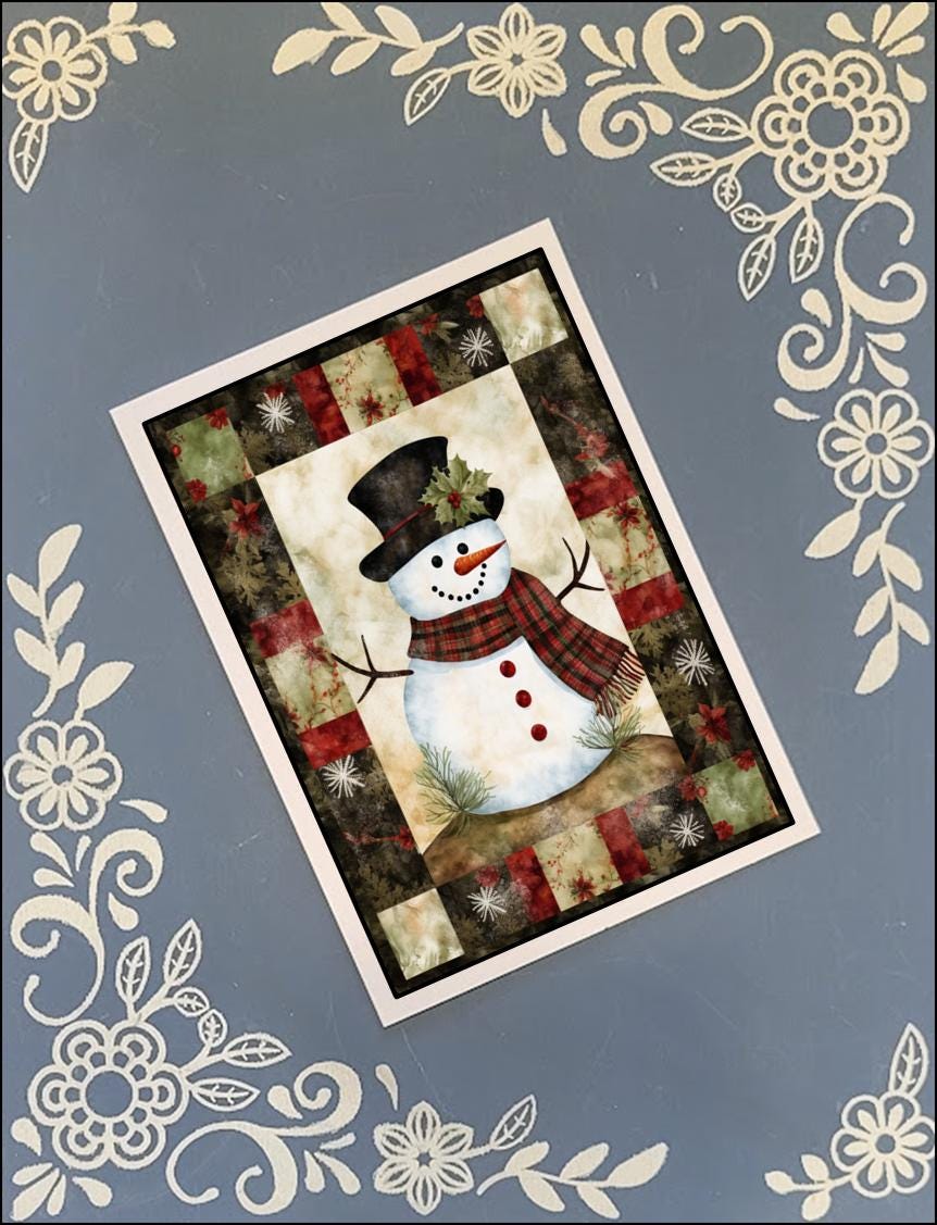 Christmas Snowman Greeting Card Bundle | 10 Pack with Envelopes
