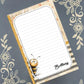 Personalized Bee Peeking, yellow, Notepad Stationery