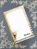 Personalized Bee Peeking, yellow, Notepad Stationery