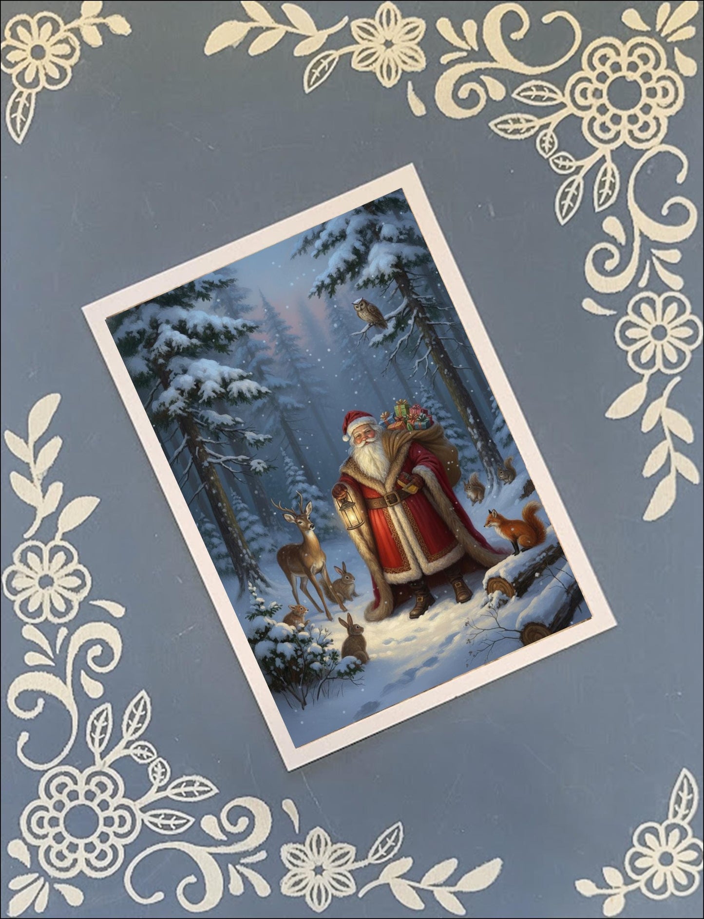 Christmas Santa Greeting Card Bundle | 10 Classic Holiday Cards