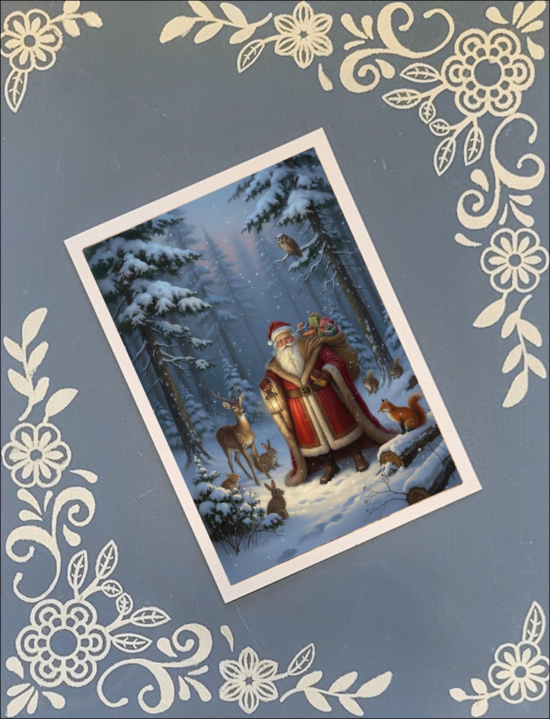 Christmas, Santa, Greeting Card Bundle, 5x7 with Envelopes