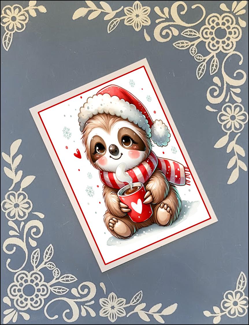 Christmas, Animals, Greeting Card Bundle, 5x7 with Envelopes
