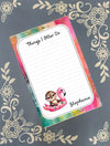 Personalized Otter on a flamingo float, Things I Otter Do, Notepad Stationery