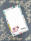 Personalized Pink Axolotl Notepad Stationery