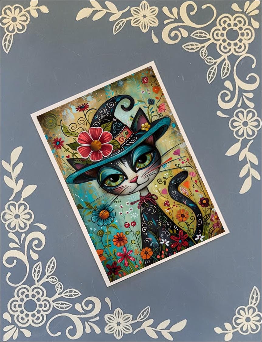 Black Cats Greeting Card Bundle, Halloween