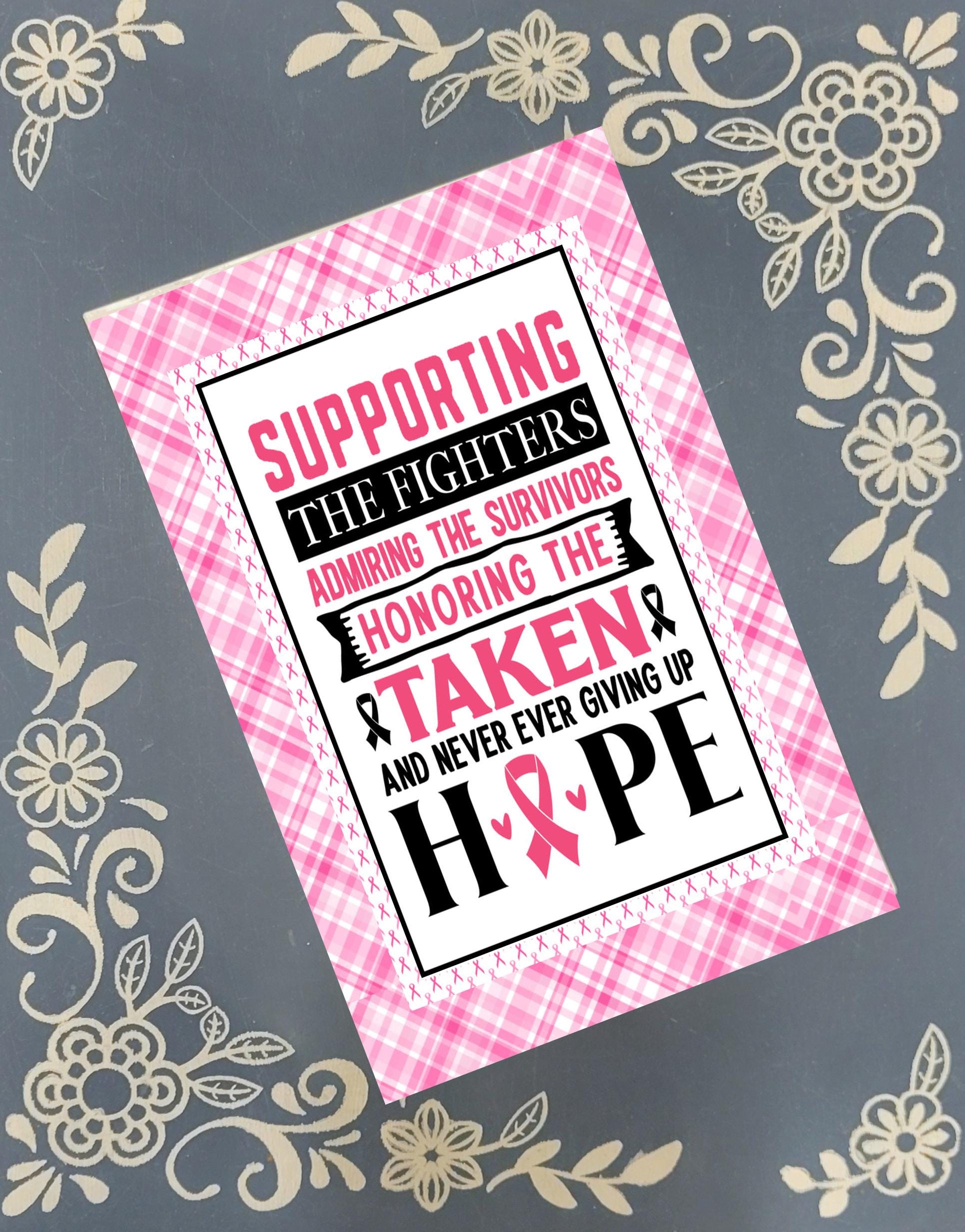 Personalized Cancer Awareness, October Pink, Notepad Stationery