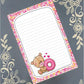 Personalized Bear Loves Donuts Notepad Stationery