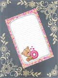 Personalized Bear Loves Donuts Notepad Stationery