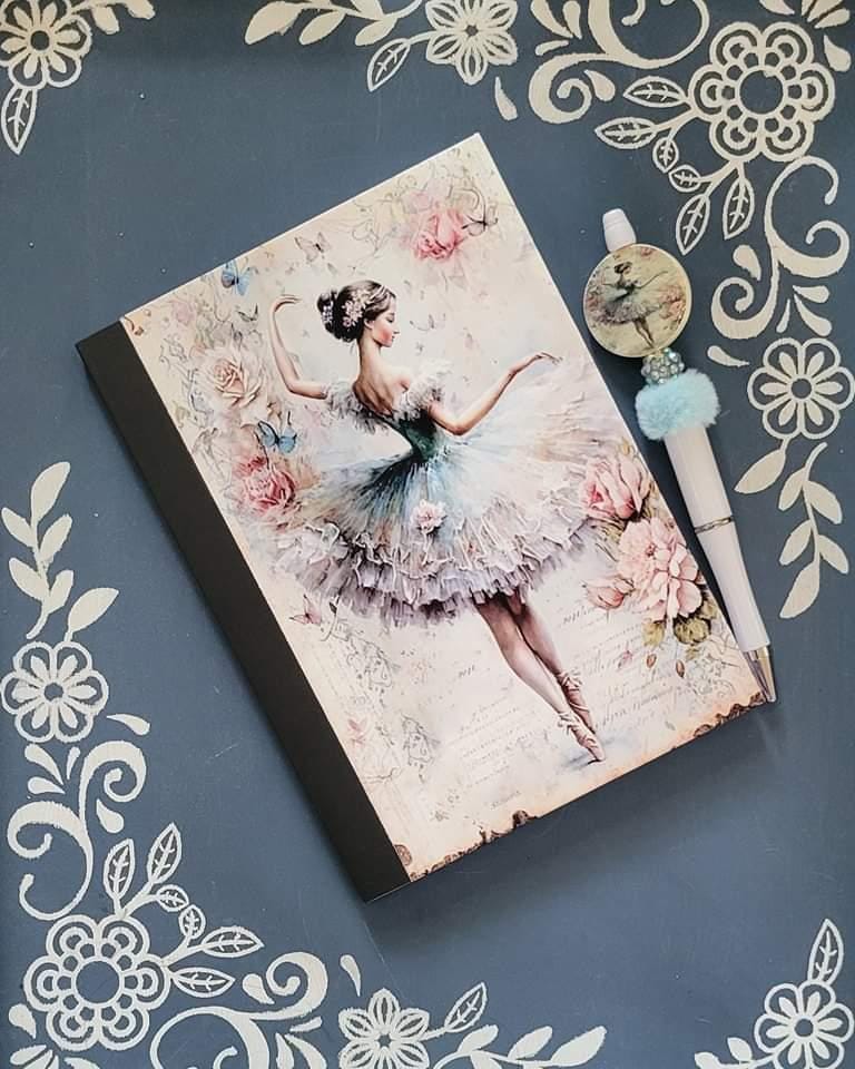 Ballerina, blue ballerina, Covered Notebook