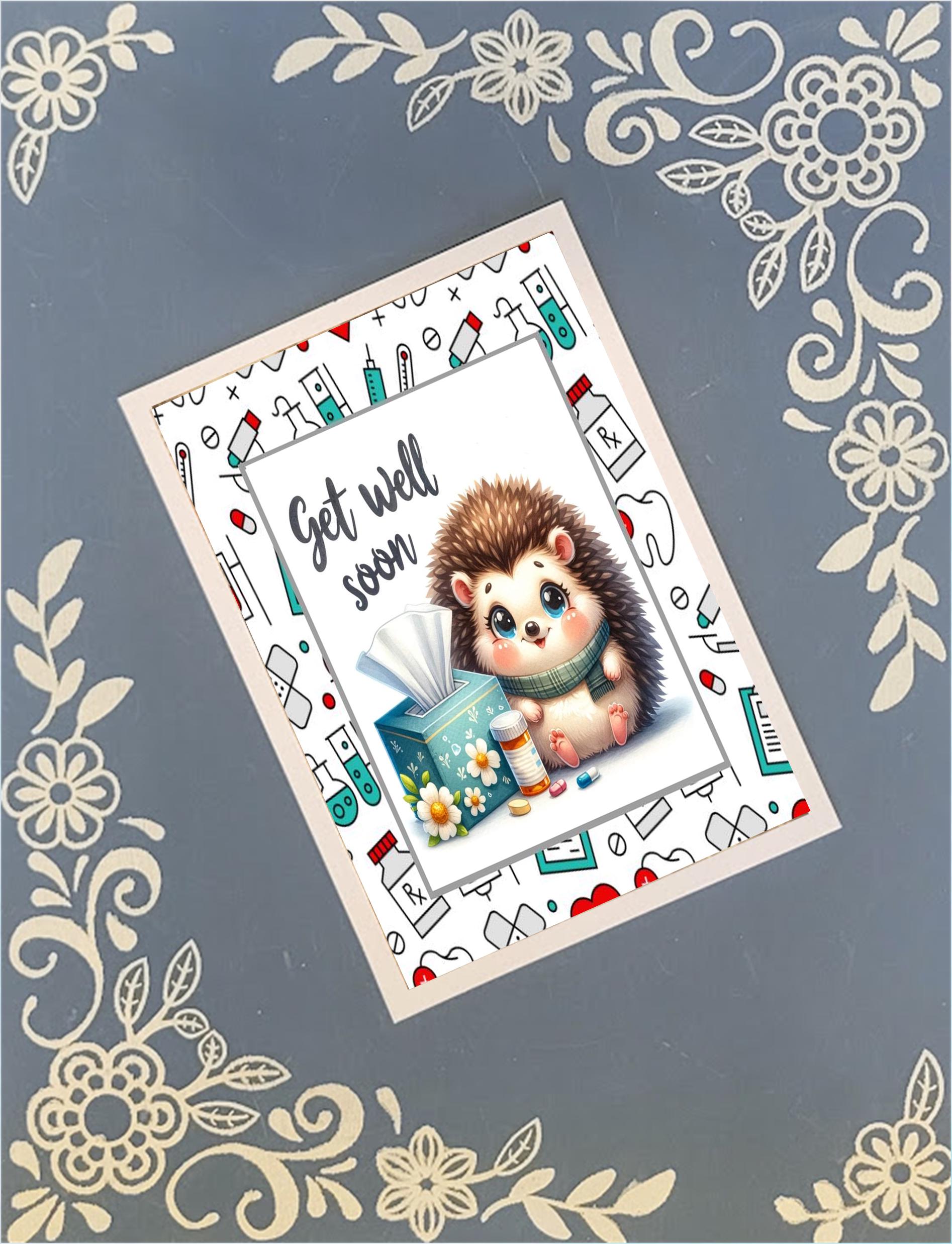 Get Well Soon Greeting Card Bundle, 5x7 with Envelopes