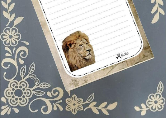Personalized Lion, Notepad Stationery