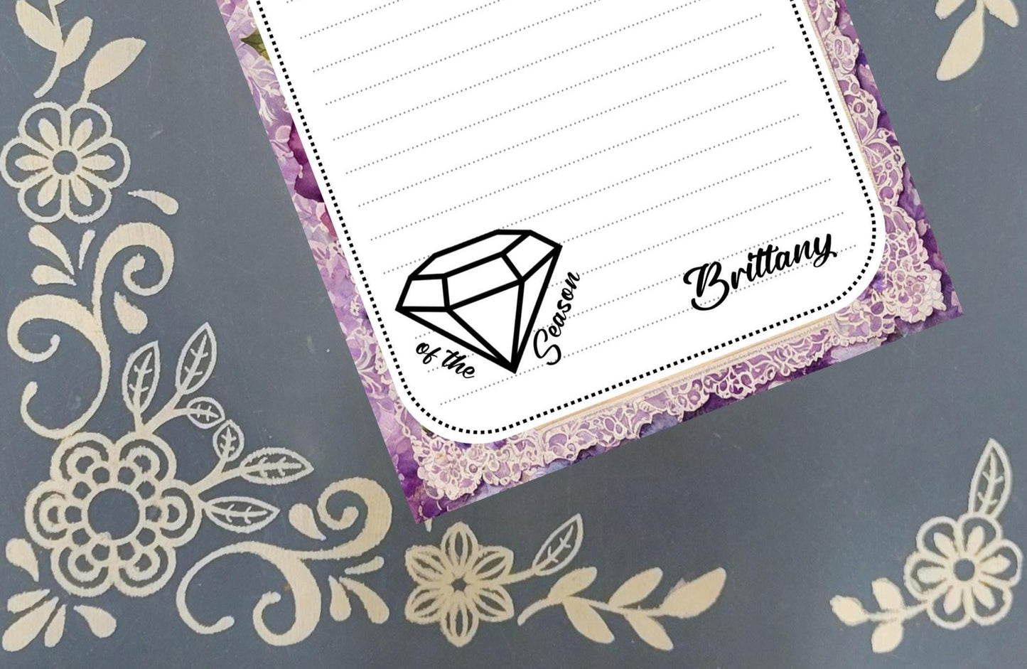 Personalized Diamond of the Season, Notepad Stationery