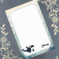 Personalized Orca Whale Swimming, Notepad Stationery