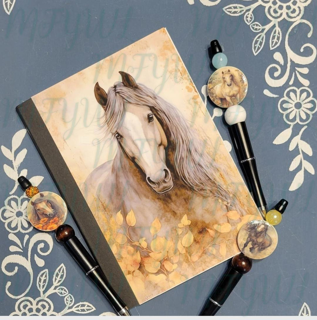 Horse, black, Covered Notebook