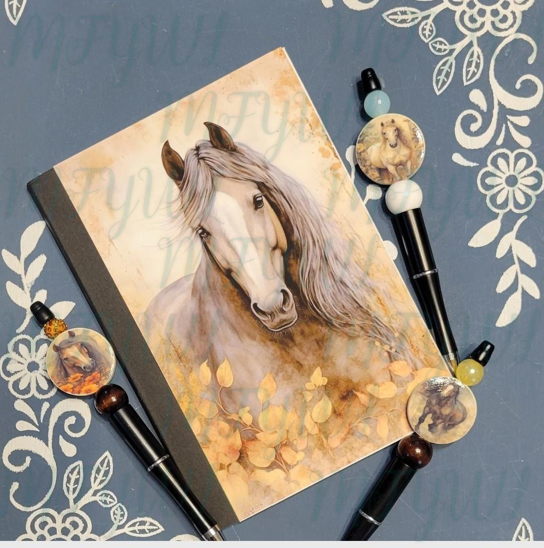 Horse, black, Covered Notebook