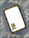 Personalized Happy New Year, Black and Gold Balloons, Notepad Stationery