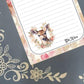 Personalized Deer, pink flowers, Notepad Stationery