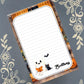 Personalized Ghost Reading to a Black Cat, Halloween, Notepad Stationery