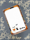 Personalized Ghost Reading to a Black Cat, Halloween, Notepad Stationery
