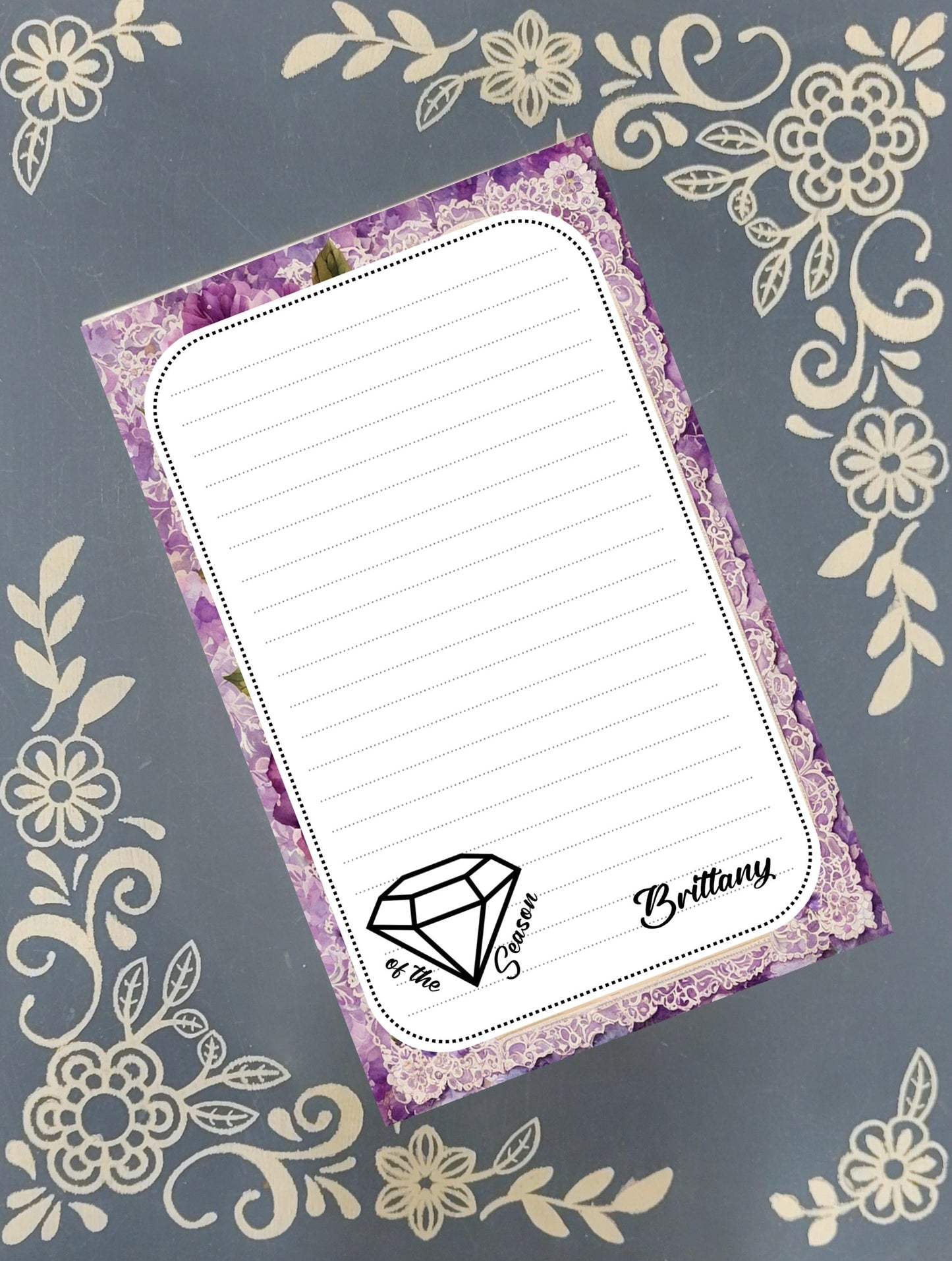 Personalized Diamond of the Season, Notepad Stationery