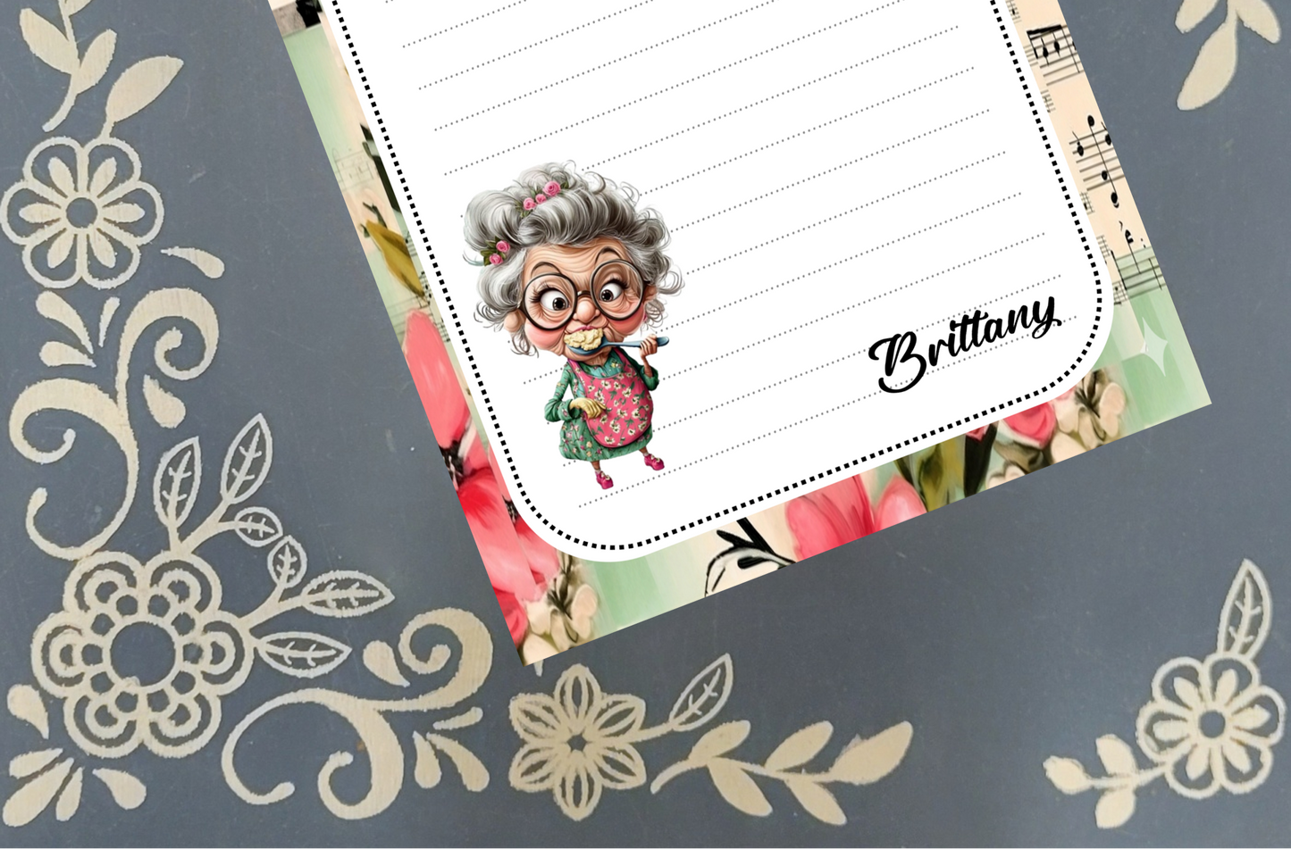 Personalized Baking Grandma Taste Tester, Notepad Stationery