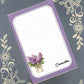 Personalized Flowers, Lilacs in a vase, Notepad Stationery