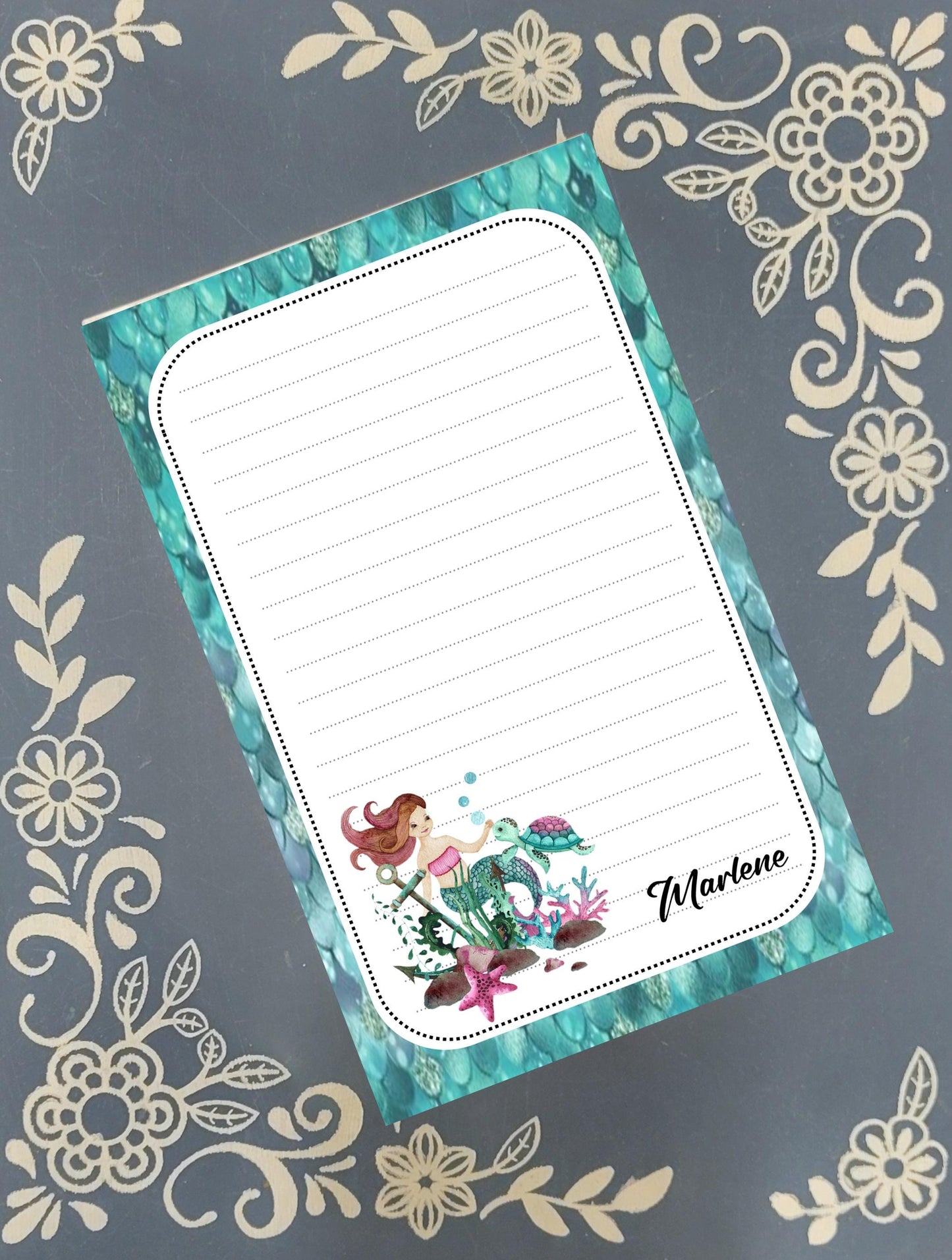 Personalized Mermaid Notepad Stationery