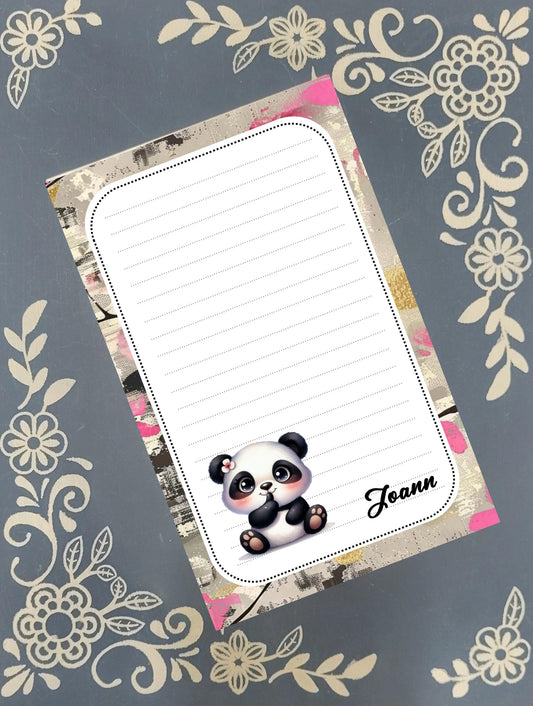 Personalized Panda Notepad Stationery