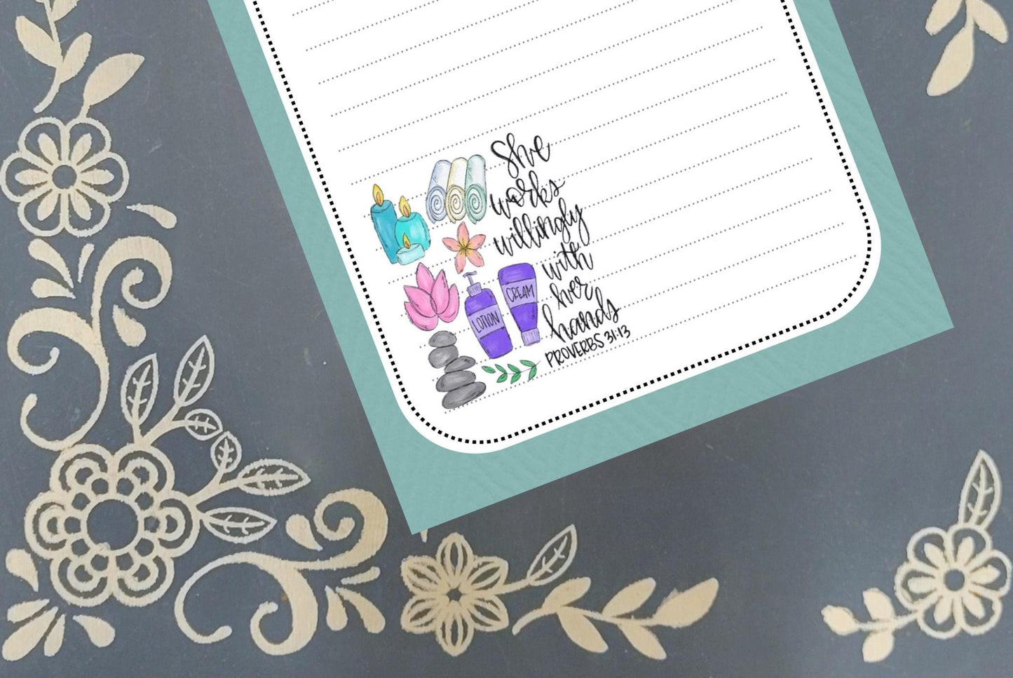Personalized Massage Therapist, She Works Willingly With Her Hands, Notepad Stationery