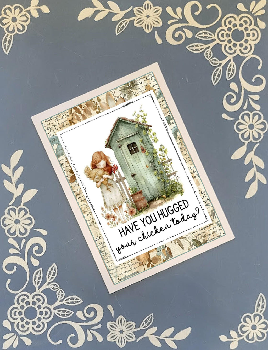 Chicken Greeting Card Bundle, Snail Mail Stationery, 5x7 with Envelopes