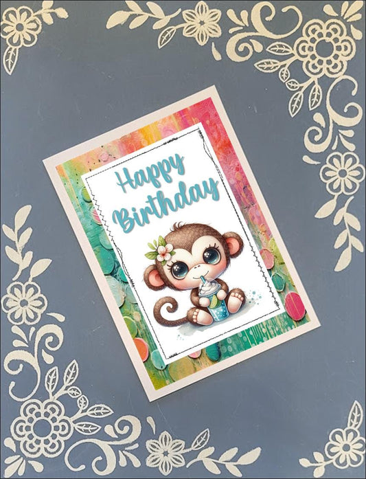 Cute Happy Birthday Animals 2, Greeting Card Bundle, 5x7 with Envelopes
