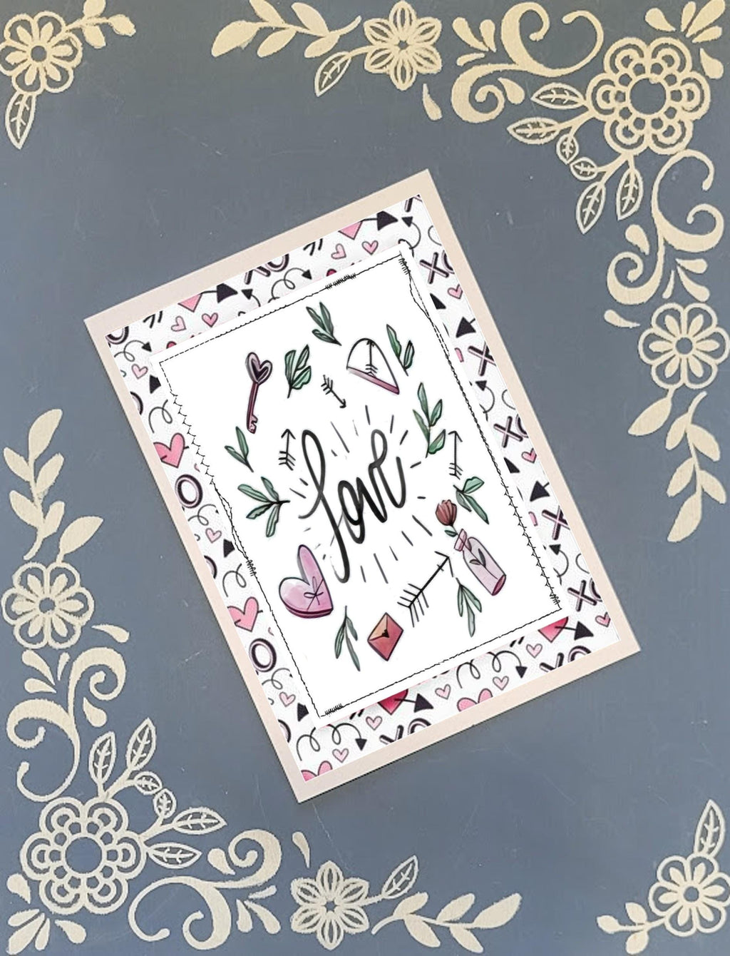 Valentine's Black & Pink Greeting Card Bundle