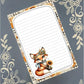 Personalized Fox with a Sunflower, Autumn Fall, Notepad Stationery