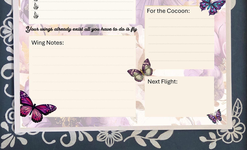 The Busy Butterfly Planner Pad – Daily Tear Away Notepad, 8.5x11 To-Do List, Schedule & Goal Tracker, Cute Purple and Butterfly Stationery