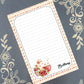 Personalized Tea Pot with Red Polka Dots, Notepad Stationery