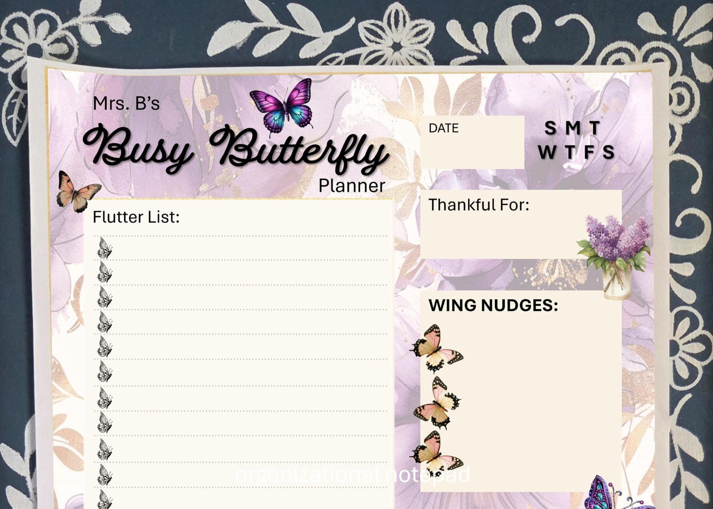 Butterfly Planner Notepad | Aesthetic Custom Daily Tracker