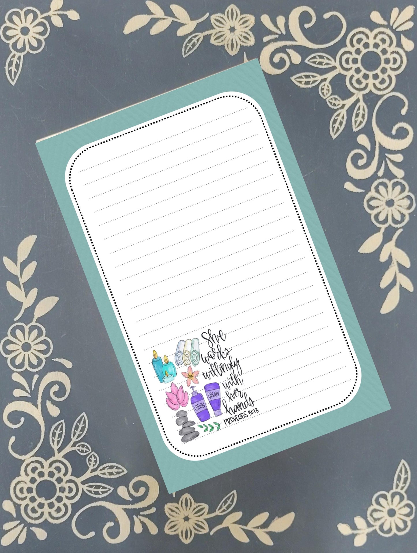 Personalized Massage Therapist, She Works Willingly With Her Hands, Notepad Stationery