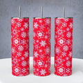 Snowflakes, Red, Mug or Tumbler