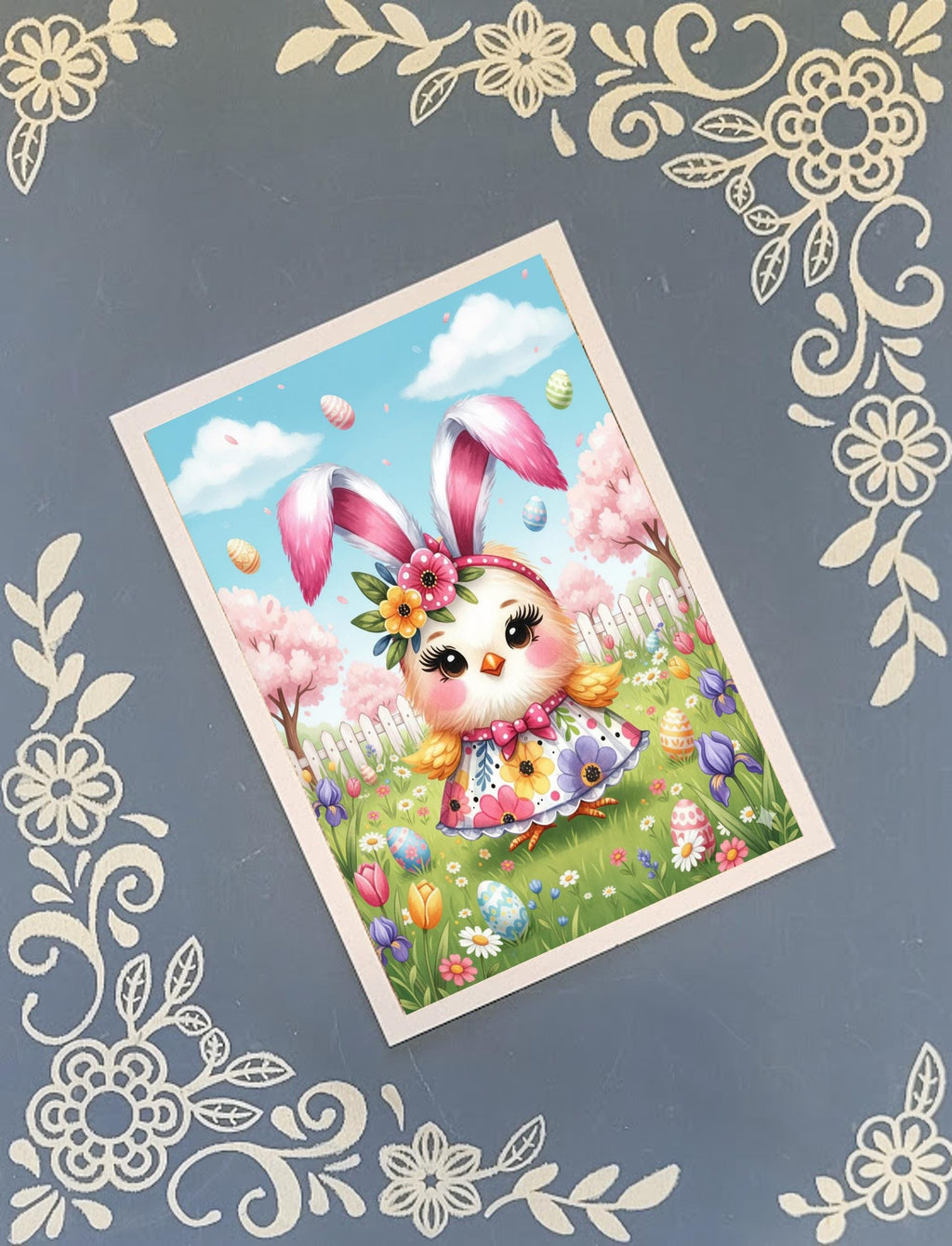 Easter Bunny & Chicks Greeting Card Bundle, 5x7 with Envelopes